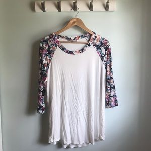 Floral baseball tee